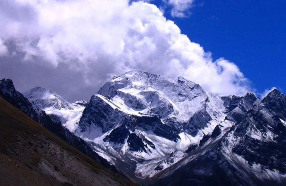 Om Parvat - The Mountain with Om Symbol in Snow