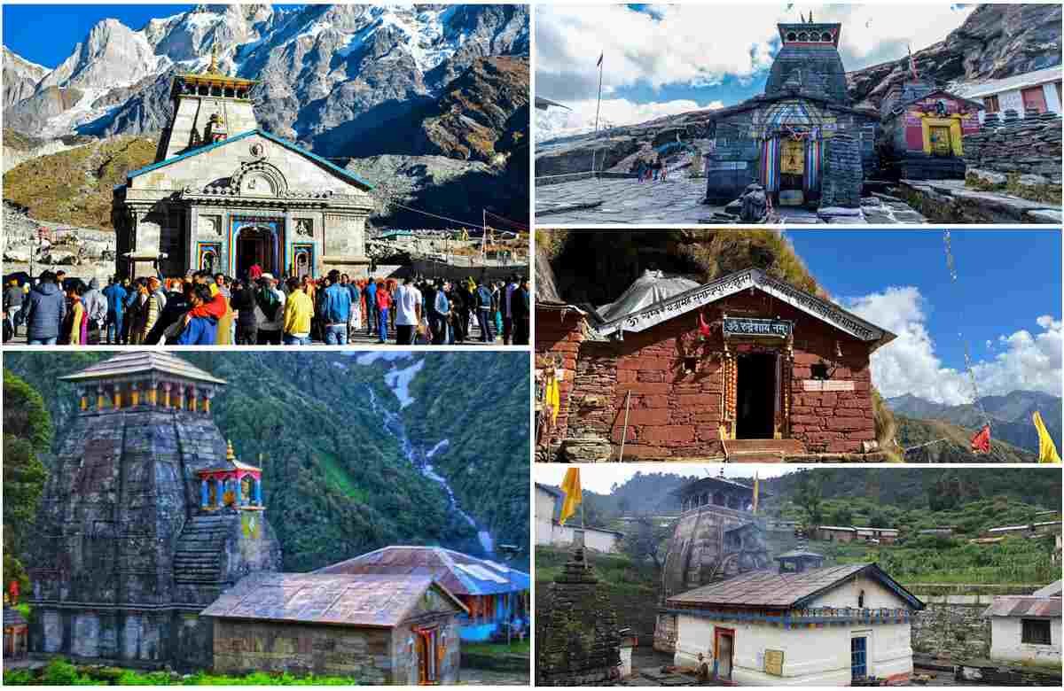 "Panch Kedar Yatra route map with Kedarnath, Tungnath, Rudranath, Madhyamaheshwar and Kalpeshwar temples in Uttarakhand Himalayas during Nagarjuna Travels pilgrimage tour."